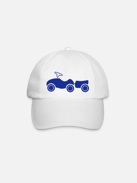 Rutscheauto mit Anhänger - Baseballkappe - Weiß/Weiß
