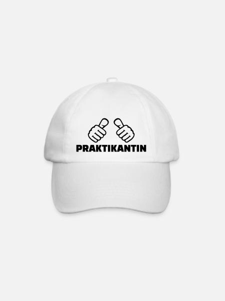 Praktikantin - Baseballkappe - Weiß/Weiß