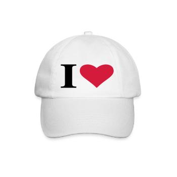 i love - Baseballkappe - Weiß/Weiß - Vorne