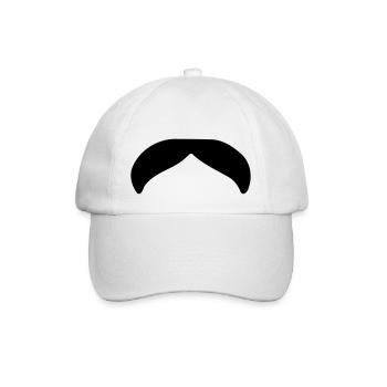 Bart schnäuzer schnauzbart moustache 1c - Baseballkappe - Weiß/Weiß - Vorne
