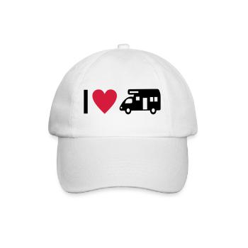 I love Camping - Baseballkappe - Weiß/Weiß - Vorne