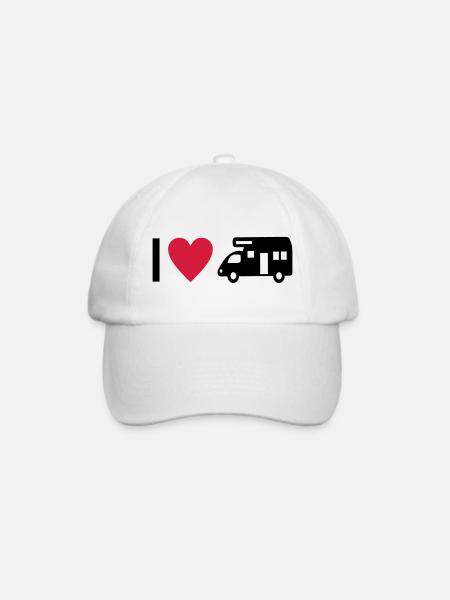 I love Camping - Baseballkappe - Weiß/Weiß