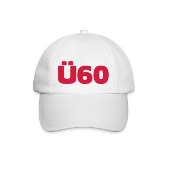 Zum 60. Geburtstag ein Ü60 Shirt - Baseballkappe - Weiß/Weiß - Vorne