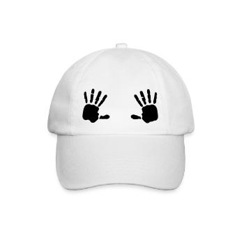 Handabdruck Brüste Breast 1c - Baseballkappe - Weiß/Weiß - Vorne