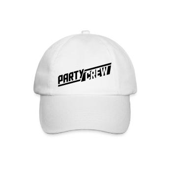 cool logo party crew freunde team crew club design - Baseballkappe - Weiß/Weiß - Vorne