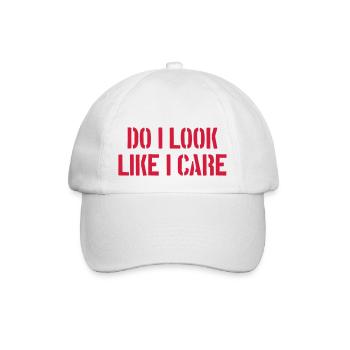 Do i look like i care? Kein Interesse! Nein danke! - Baseballkappe - Weiß/Weiß - Vorne