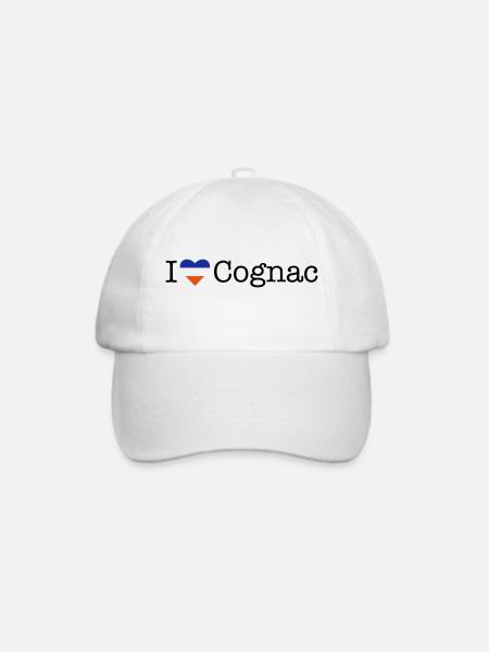 I love Cognac - Baseballkappe - Weiß/Weiß
