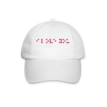 Ich liebe dich in Braille-Code, Braille-Schrift. - Baseballkappe - Weiß/Weiß - Vorne