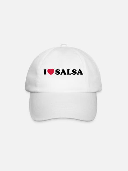 I love salsa - Baseballkappe - Weiß/Weiß