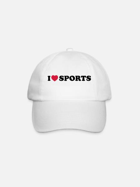 I love sports - Baseballkappe - Weiß/Weiß