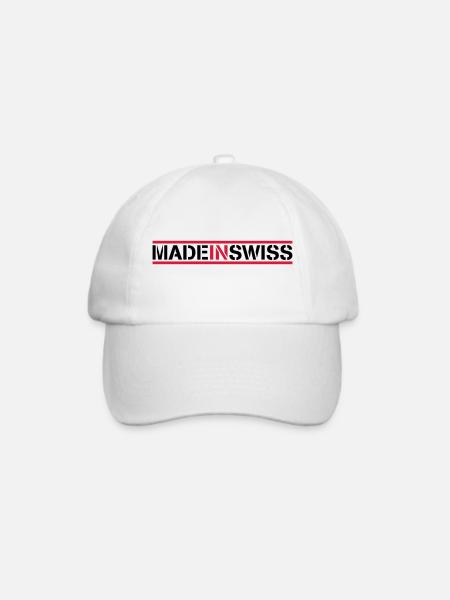 Made In Swiss Logo Design - Baseballkappe - Weiß/Weiß