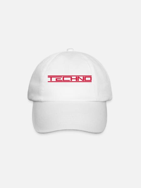 Rote Balken Techno - Baseballkappe - Weiß/Weiß