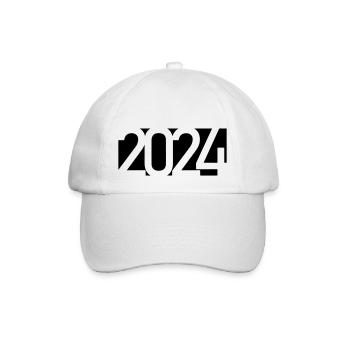 2024 Jahreszahl Datum Zahl Anno Kalenderjahr - Baseballkappe - Weiß/Weiß - Vorne