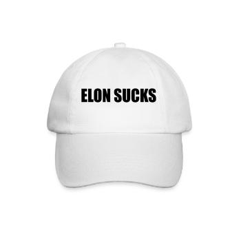 ELON SUCKS - Baseballkappe - Weiß/Weiß - Vorne
