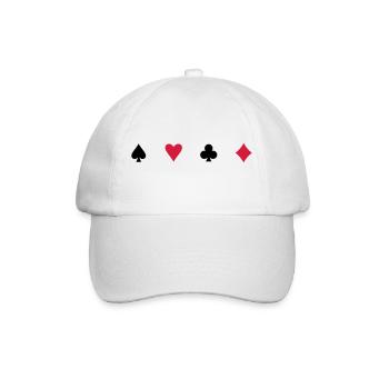 karten symbole - Baseballkappe - Weiß/Weiß - Vorne