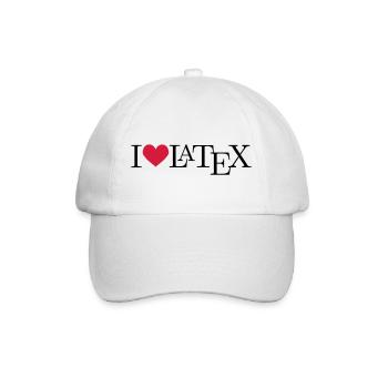 I love LaTeX - Baseballkappe - Weiß/Weiß - Vorne