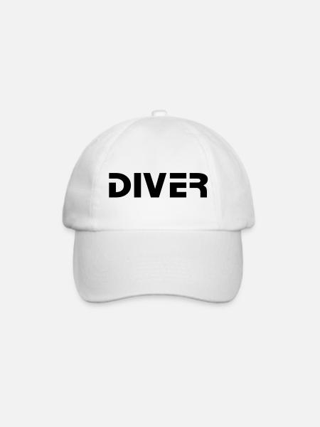 diver Taucher Tauchen - Baseballkappe - Weiß/Weiß