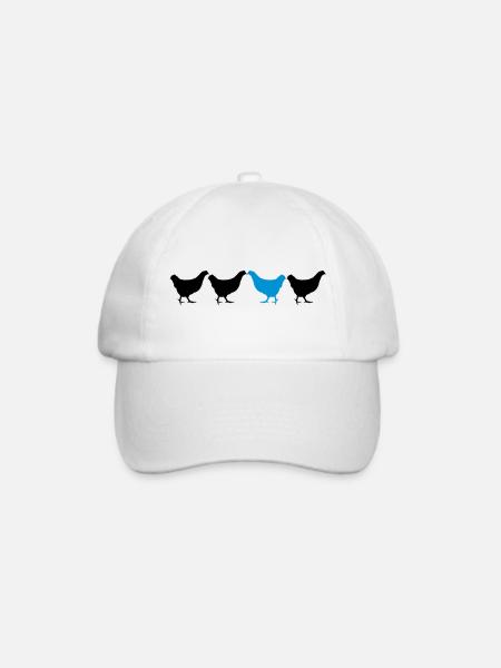 Be Different Huhn - Baseballkappe - Weiß/Weiß