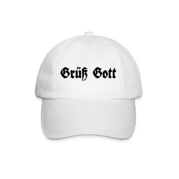 Grüß Gott - Baseballkappe - Weiß/Weiß - Vorne