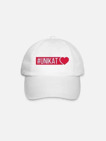 Unikat Herz - Baseballkappe - Weiß/Weiß