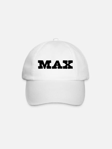 Max Vorname Geschenk - Baseballkappe - Weiß/Weiß