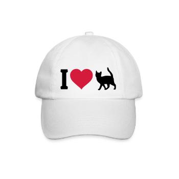 I love cats - Baseballkappe - Weiß/Weiß - Vorne