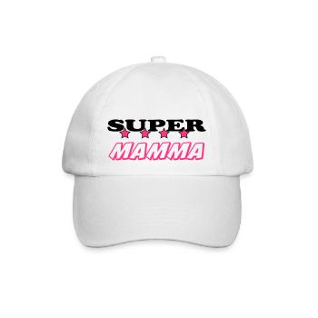 Super mamma - Baseballkappe - Weiß/Weiß - Vorne