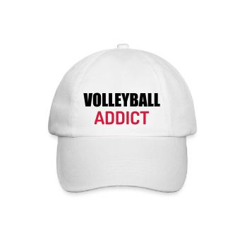 Volleyball - Volley Ball - Volley-Ball - Sport - Baseballkappe - Weiß/Weiß - Vorne