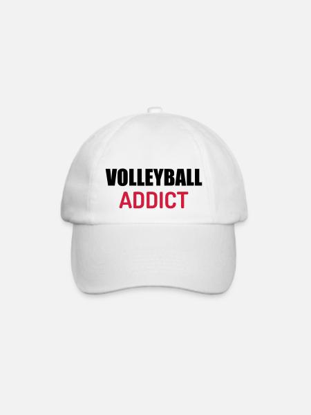 Volleyball - Volley Ball - Volley-Ball - Sport - Baseballkappe - Weiß/Weiß