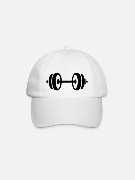 hantel icon - Baseballkappe - Weiß/Weiß