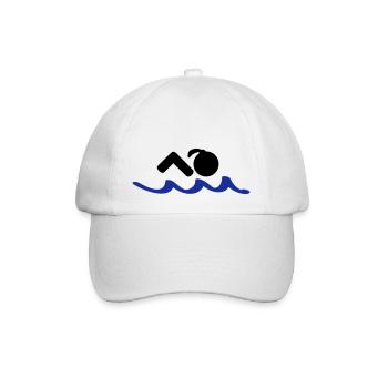 schwimmerin schiwmmen schwimmbad - Baseballkappe - Weiß/Weiß - Vorne