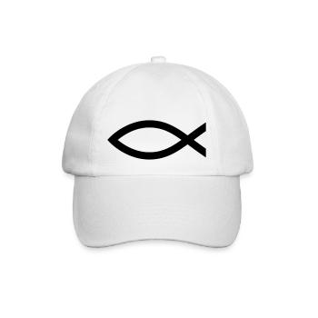 Fisch (Christentum) - Baseballkappe - Weiß/Weiß - Vorne