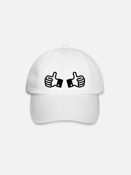Daumen hoch / Thumbs up (2) - Baseballkappe - Weiß/Weiß