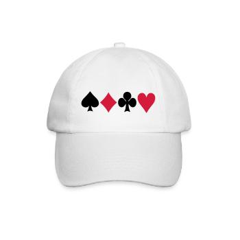 Karten - Poker - Baseballkappe - Weiß/Weiß - Vorne
