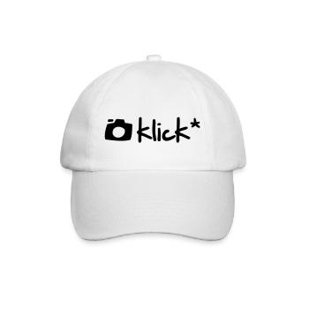 KLICK - T-Shirt für Fotografen - Baseballkappe - Weiß/Weiß - Vorne