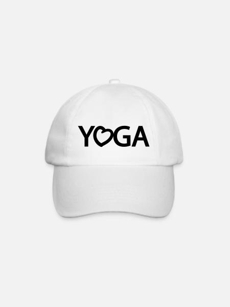 YOGA mit Herz - Baseballkappe - Weiß/Weiß
