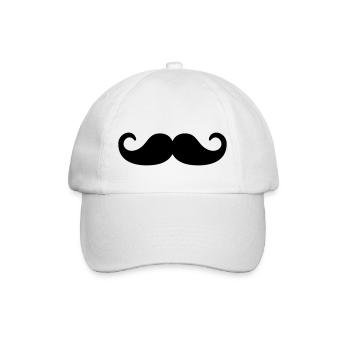 Mustache - Baseballkappe - Weiß/Weiß - Vorne