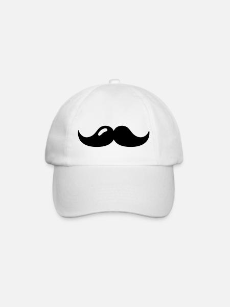 Mustache - Baseballkappe - Weiß/Weiß
