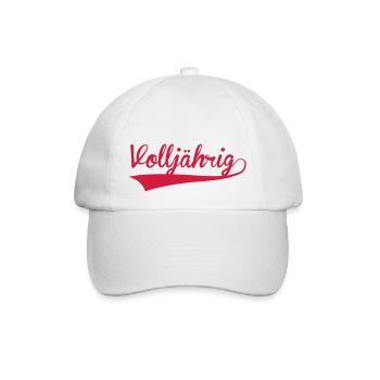volljährig 18 - Baseballkappe - Weiß/Weiß - Vorne