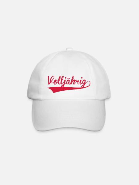 volljährig 18 - Baseballkappe - Weiß/Weiß