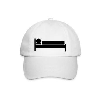 icon bett schlafen schläft - Baseballkappe - Weiß/Weiß - Vorne