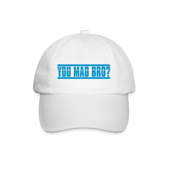 You Mad Bro - Baseballkappe - Weiß/Weiß - Vorne