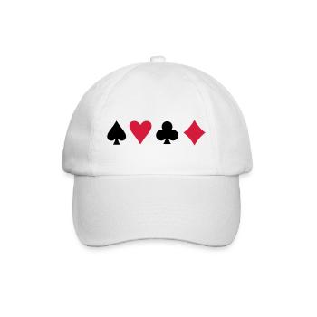 Card Symbols Poker - Baseballkappe - Weiß/Weiß - Vorne