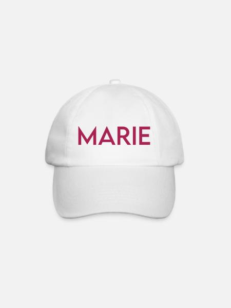 Marie Vorname Geschenk - Baseballkappe - Weiß/Weiß