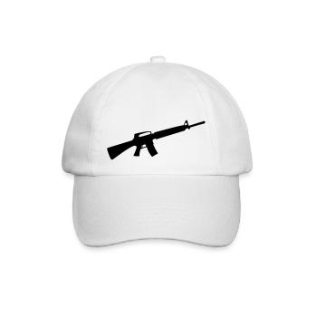 waffe gun - Baseballkappe - Weiß/Weiß - Vorne