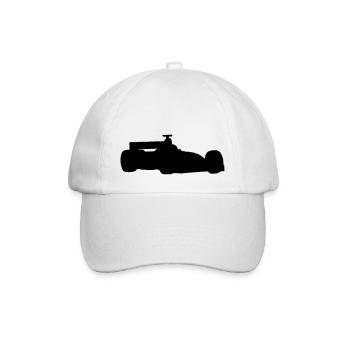 F1 Rennwagen-Silhouette - Baseballkappe - Weiß/Weiß - Vorne
