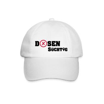 Geocacher: Dosensüchtig - Baseballkappe - Weiß/Weiß - Vorne