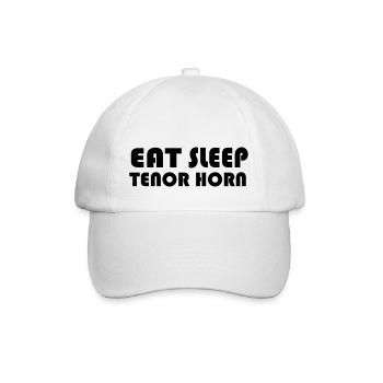 Eat Sleep Tenor Horn - Baseballkappe - Weiß/Weiß - Vorne