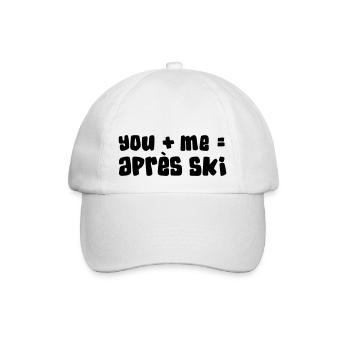 You + Me = Apres Ski - Baseballkappe - Weiß/Weiß - Vorne