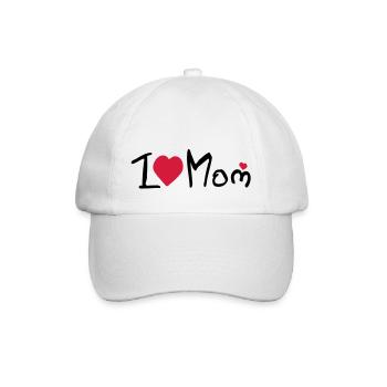 I heart Mom - Baseballkappe - Weiß/Weiß - Vorne